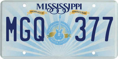 MS license plate MGQ377