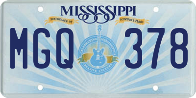 MS license plate MGQ378