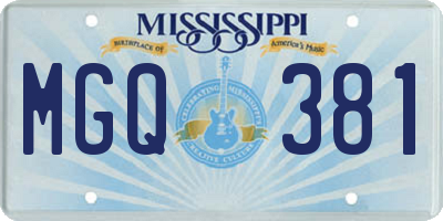 MS license plate MGQ381