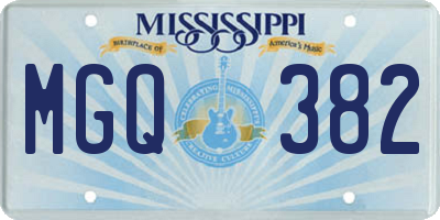 MS license plate MGQ382
