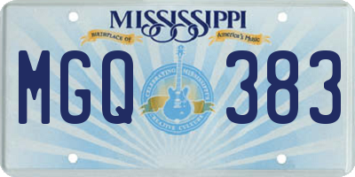 MS license plate MGQ383