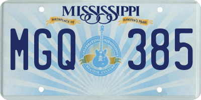 MS license plate MGQ385