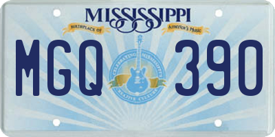 MS license plate MGQ390