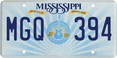 MS license plate MGQ394
