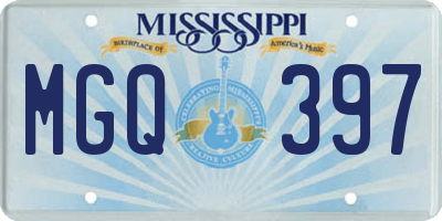 MS license plate MGQ397