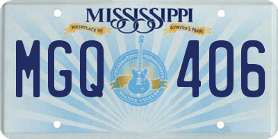 MS license plate MGQ406