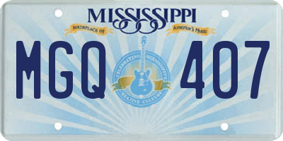 MS license plate MGQ407