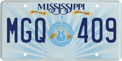 MS license plate MGQ409