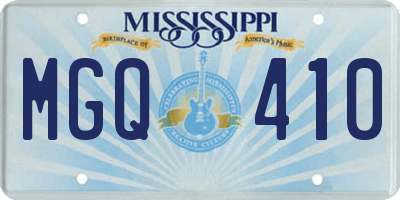 MS license plate MGQ410