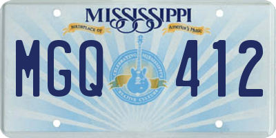 MS license plate MGQ412