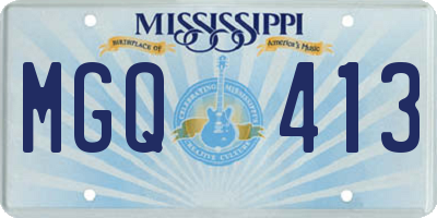 MS license plate MGQ413
