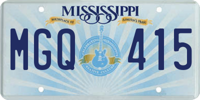 MS license plate MGQ415