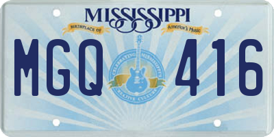 MS license plate MGQ416