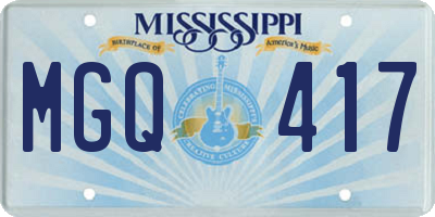 MS license plate MGQ417