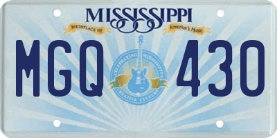 MS license plate MGQ430