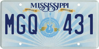 MS license plate MGQ431
