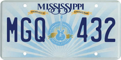 MS license plate MGQ432
