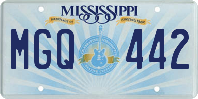 MS license plate MGQ442