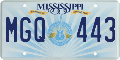 MS license plate MGQ443