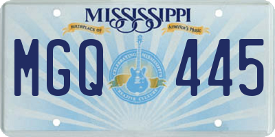 MS license plate MGQ445