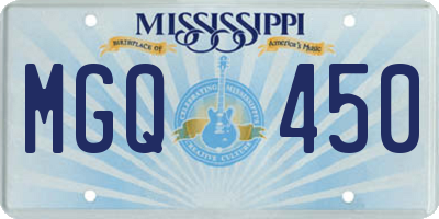 MS license plate MGQ450