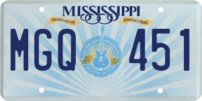MS license plate MGQ451