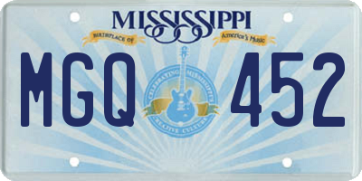 MS license plate MGQ452