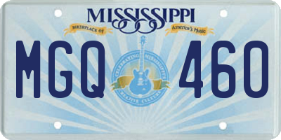 MS license plate MGQ460