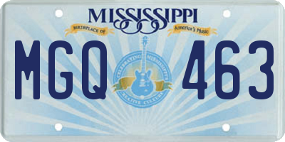 MS license plate MGQ463
