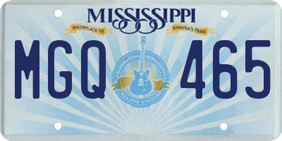 MS license plate MGQ465