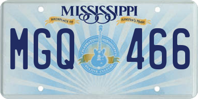 MS license plate MGQ466