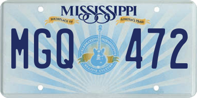 MS license plate MGQ472