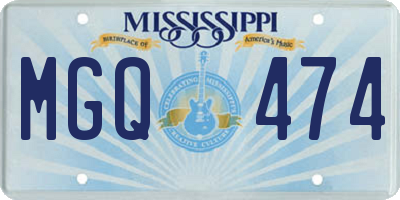 MS license plate MGQ474