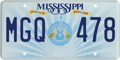 MS license plate MGQ478