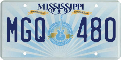 MS license plate MGQ480