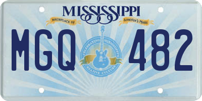 MS license plate MGQ482