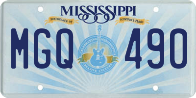 MS license plate MGQ490