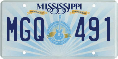 MS license plate MGQ491