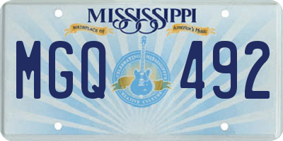 MS license plate MGQ492