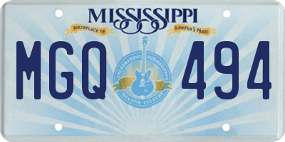 MS license plate MGQ494