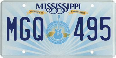 MS license plate MGQ495