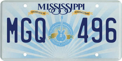 MS license plate MGQ496