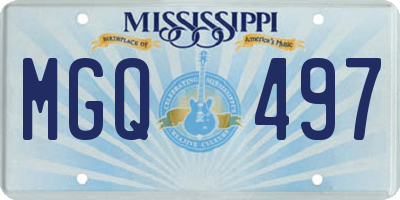 MS license plate MGQ497