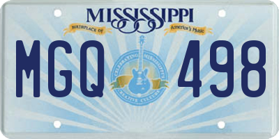 MS license plate MGQ498