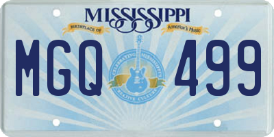 MS license plate MGQ499
