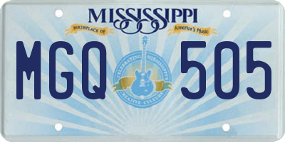 MS license plate MGQ505