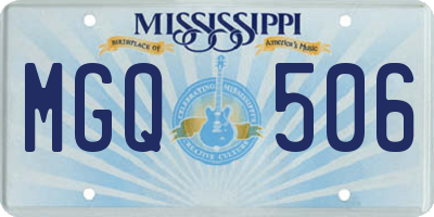 MS license plate MGQ506