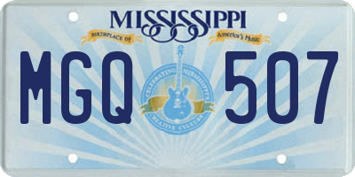 MS license plate MGQ507