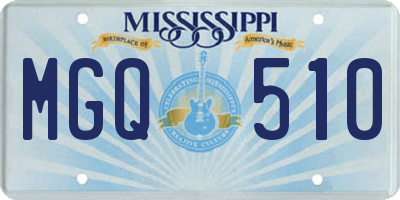 MS license plate MGQ510