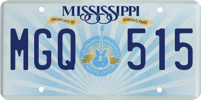 MS license plate MGQ515